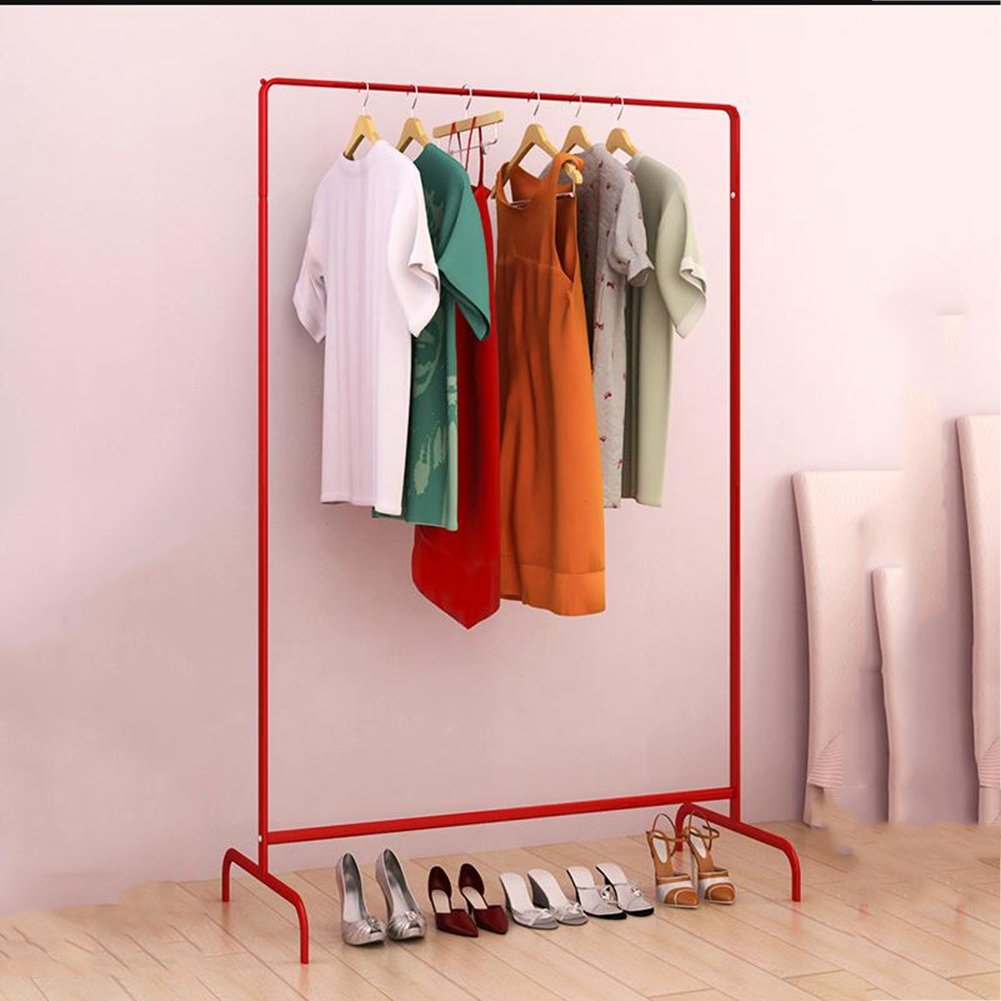 Amazon｜シングルバータイプの簡易ハンガー、フロア移動式ハンガー